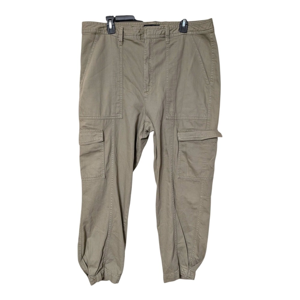 Banana Republic High Rise Green Tapered Utility Surplus Cargo Pants Size 16 Tall